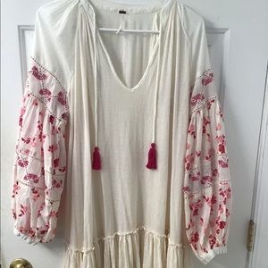 FREE PEOPLE BOHO PEPLUM TUNIC TOP SZ M VERY CUTE